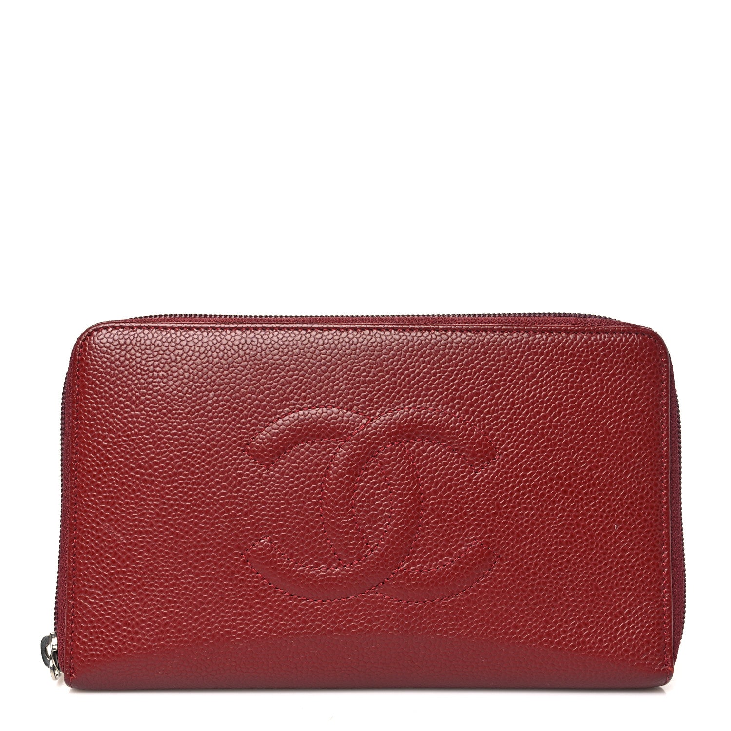 Chanel Caviar Timeless CC Yen Wallet Burgundy 1 of 10