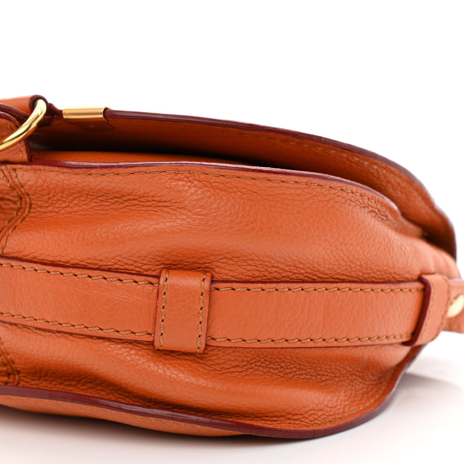 Chloe Calfskin Mini Marcie Round Crossbody Bag Orange 10 of 10