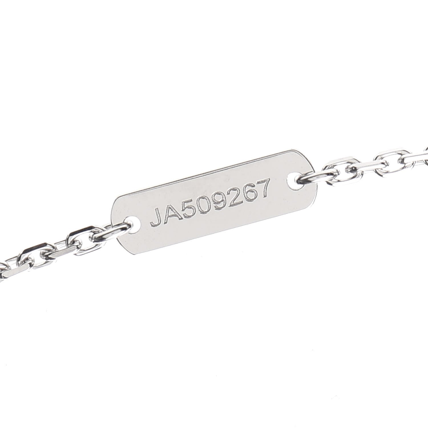 Van Cleef & Arpels 18K White Gold Chalcedony Vintage Alhambra Pendant Necklace 6 of 8