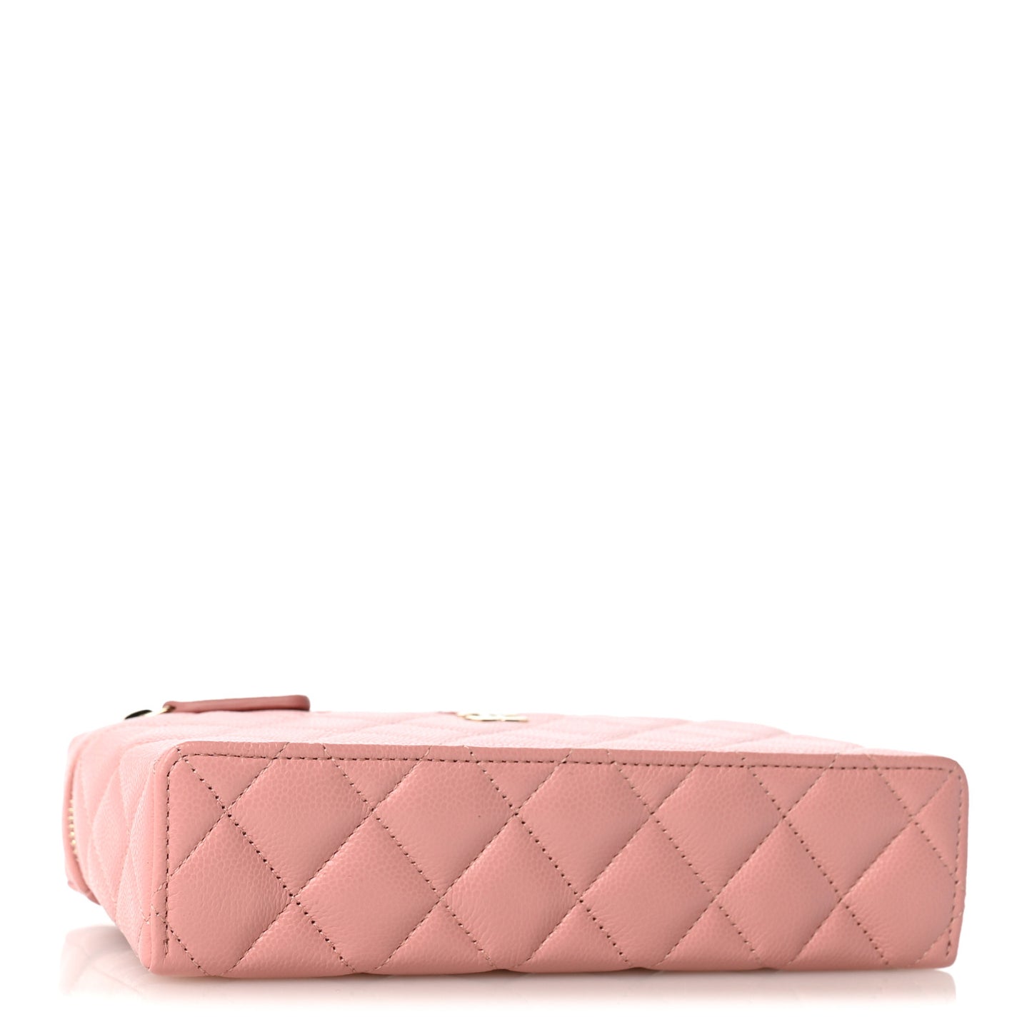 Caviar Quilted Top Handle Slim Vanity With Chain Light Pink