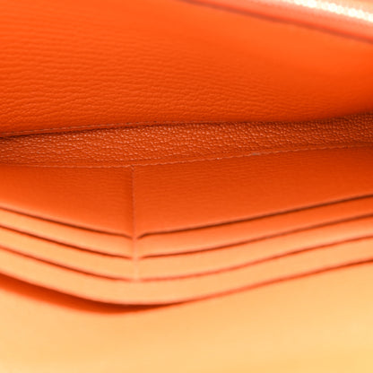Hermes Chevre Mysore Kelly Longue Wallet Orange 6 of 14