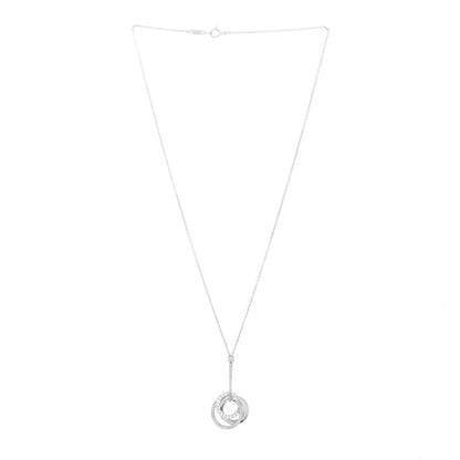 Tiffany 18K White Gold Diamond 1837 Triple Interlocking Circles Pendant Necklace 3 of 6