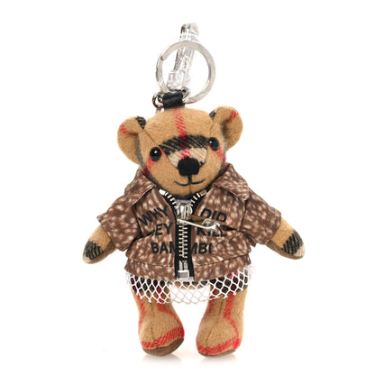 Burberry Cashmere Vintage Check Jacket Thomas Bear Bag Charm Antique Yellow 1 of 5