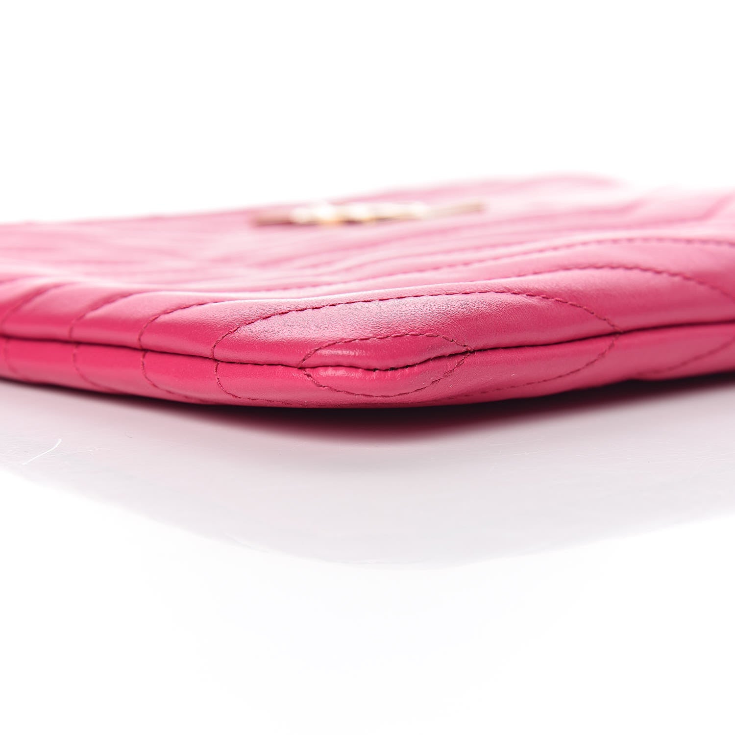 Saint Laurent Calfskin Matelasse Chevron Monogram A5 Wristlet Bubblegum 5 of 10