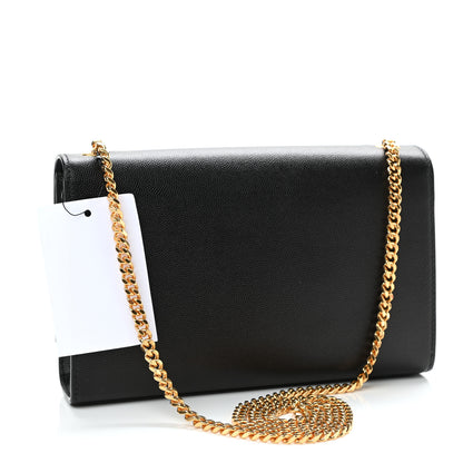 Saint Laurent Grain De Poudre Medium Classic Monogram Kate Satchel Black 3 of 10