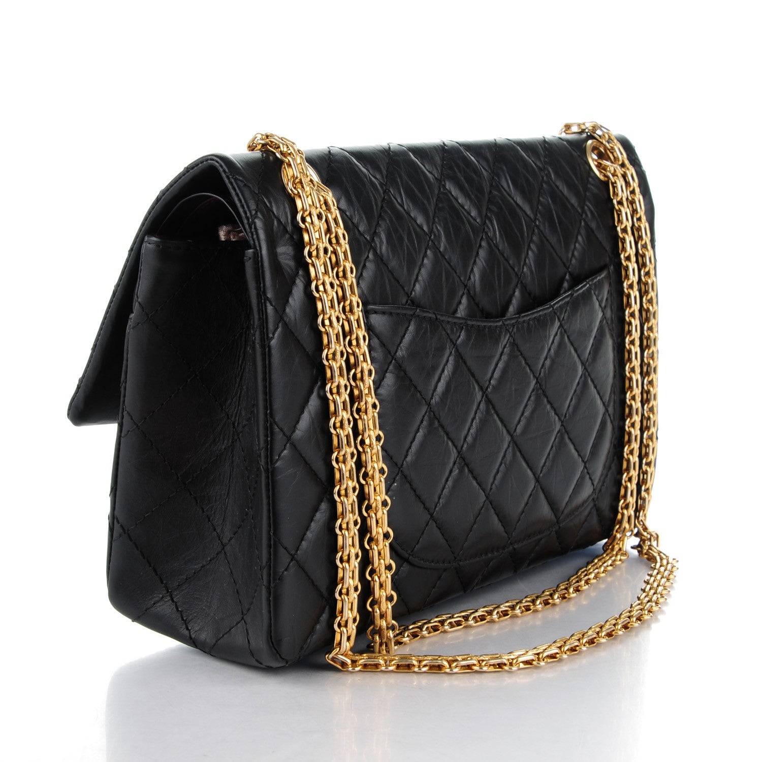 Chanel Aged Calfskin Quilted 2.55 Reissue 225 Flap Black 3 of 7