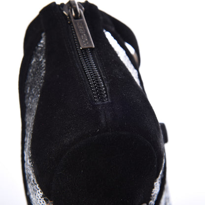 Jimmy Choo Suede Sequin Tempest Sandals 41.5 Silver 11 of 15