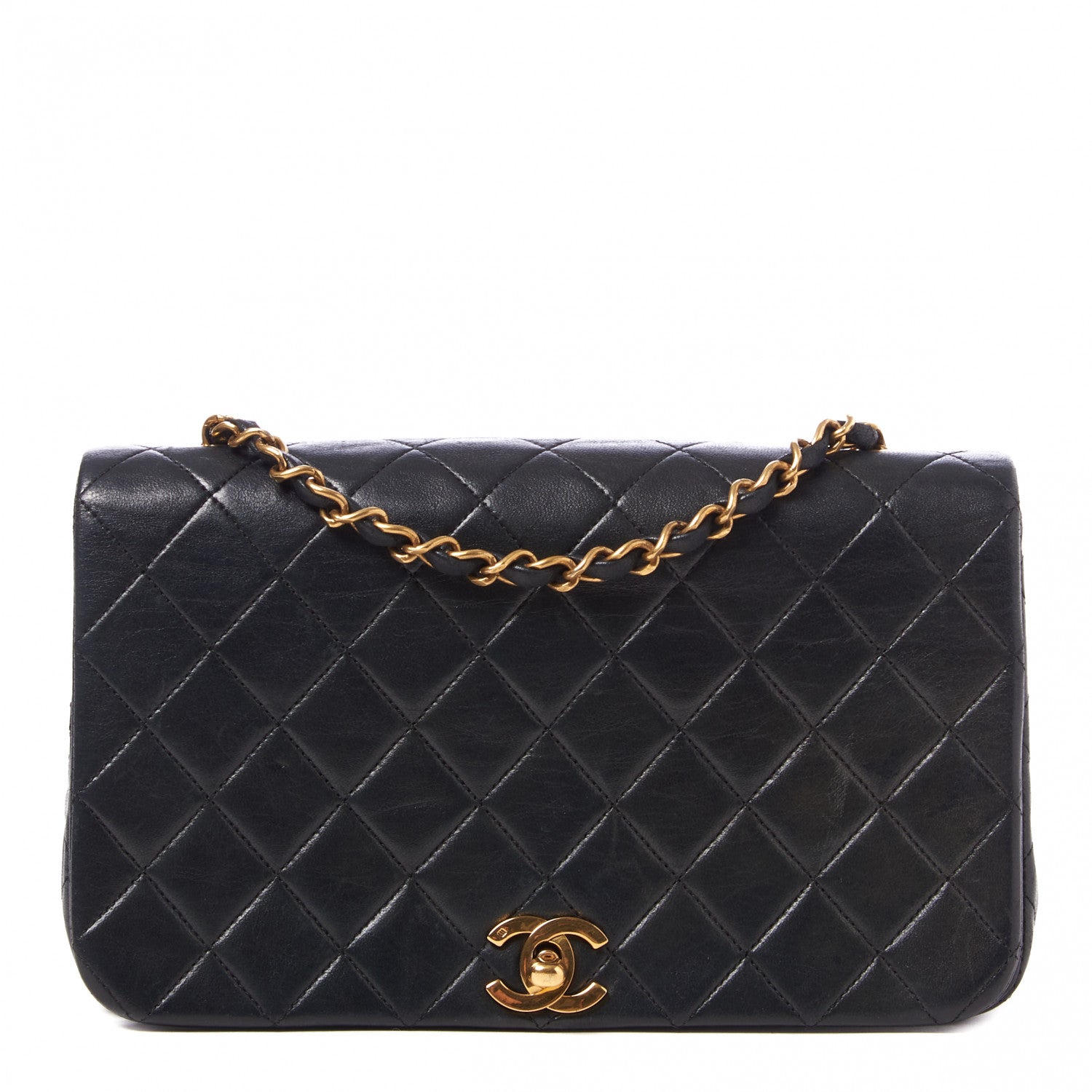Chanel Lambskin Quilted Small Single Flap Bag Black 1 of 9