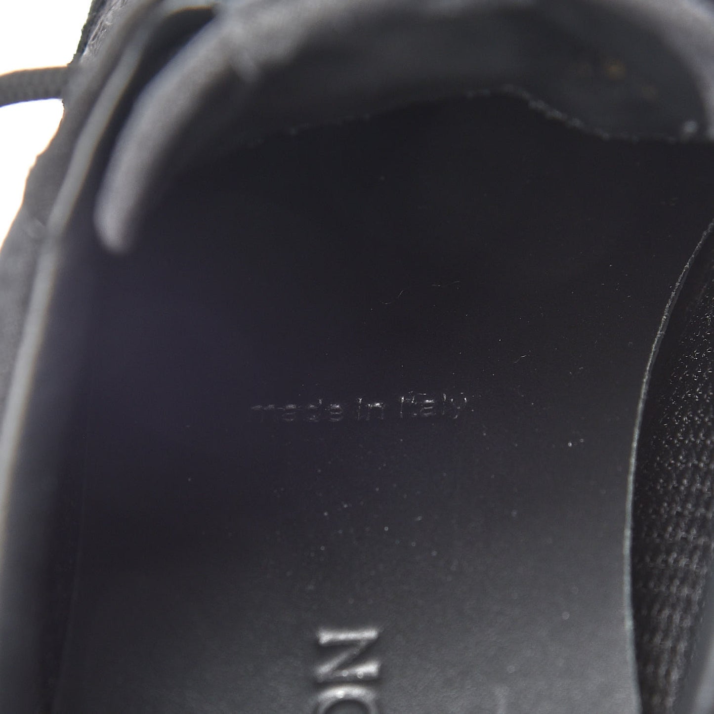 Suede Monogram Embossed Sneakers 38.5 Black