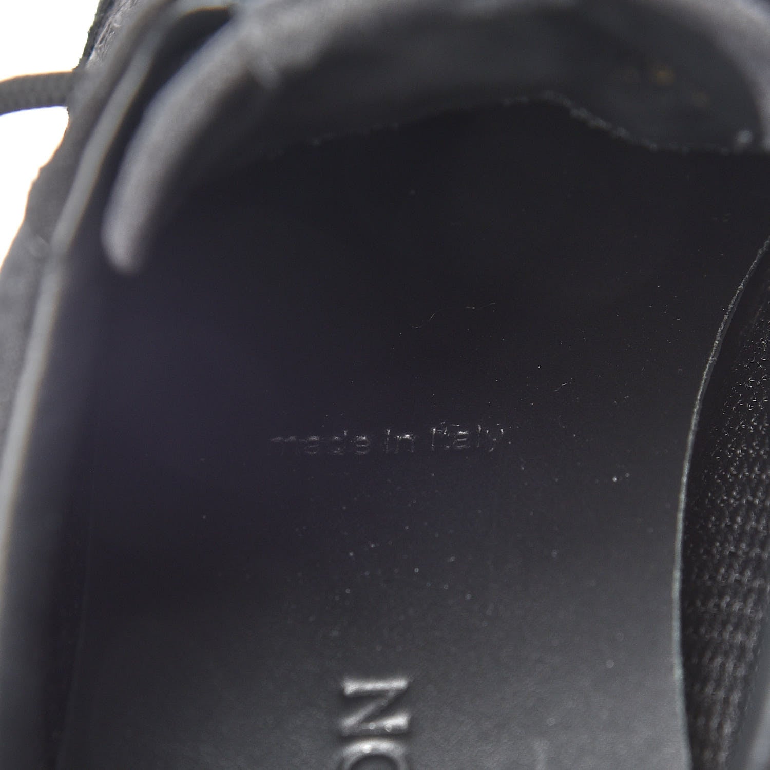 Louis Vuitton Suede Monogram Embossed Sneakers 38.5 Black 11 of 11