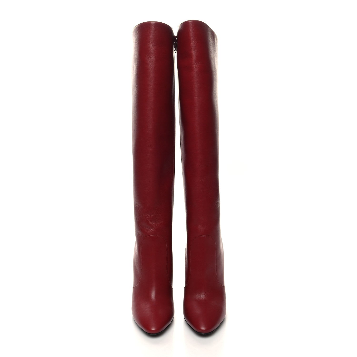 Saint Laurent Calfskin Knee High Skinny Boots 37 Opyum Red 2 of 7