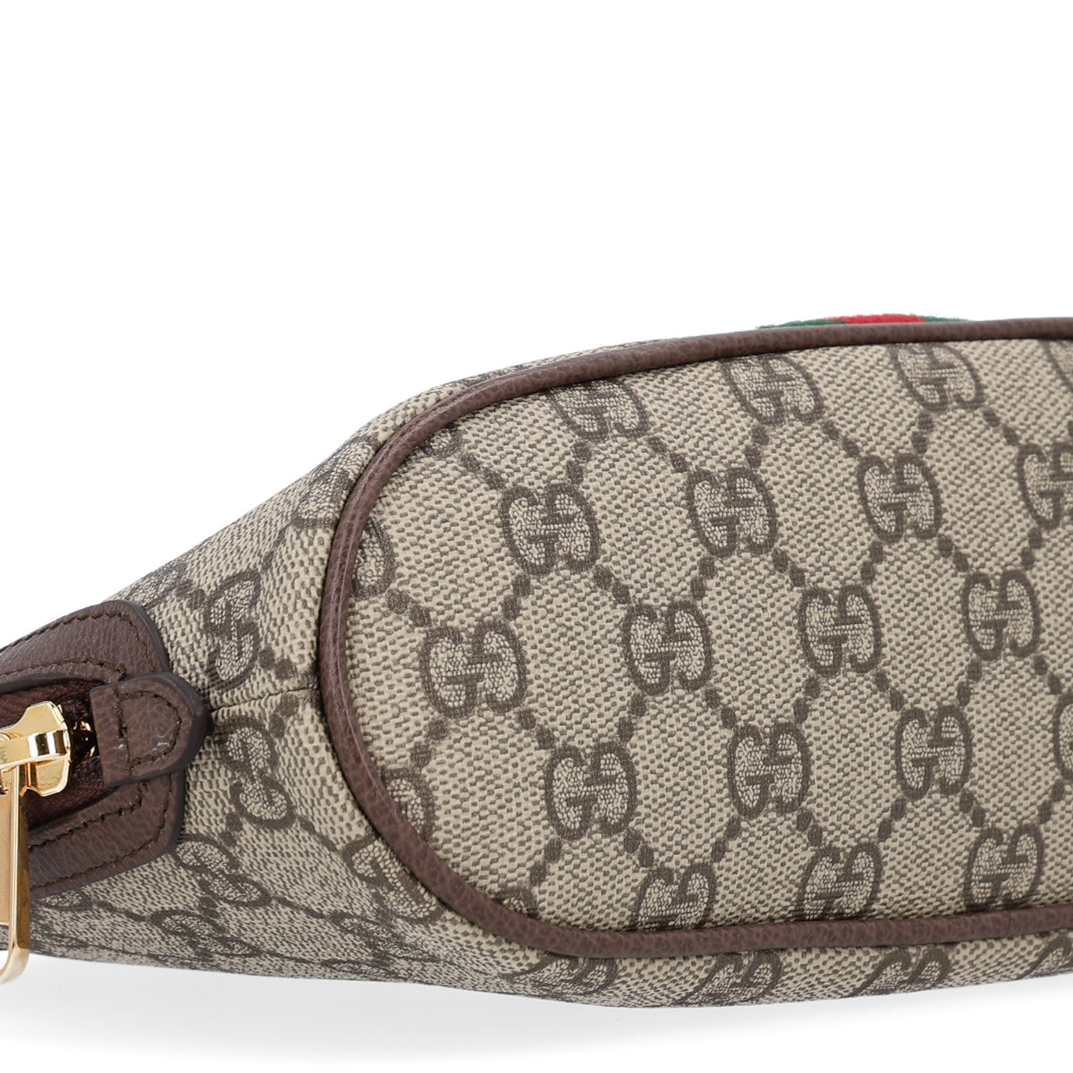 Gucci GG Supreme Monogram Textured Calfskin Web Large Ophidia Cosmetic Case Beige Ebony New Acero 9 of 10