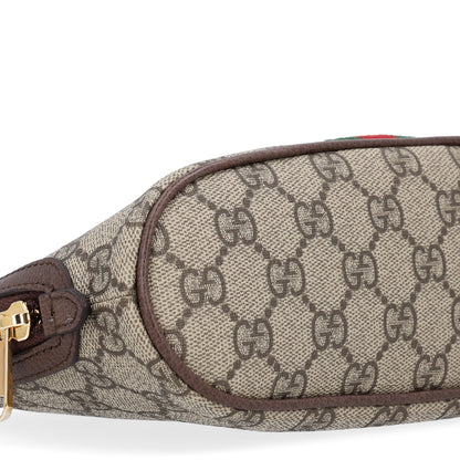 Gucci GG Supreme Monogram Textured Calfskin Web Large Ophidia Cosmetic Case Beige Ebony New Acero 9 of 10