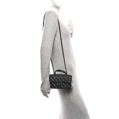 Chanel Lambskin Quilted Mini Top Handle Rectangular Flap So Black 2 of 11