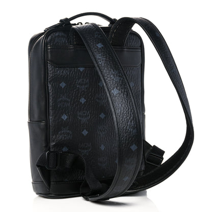 MCM Calfskin Ottomar Tech Flower Backpack Black 3 of 13