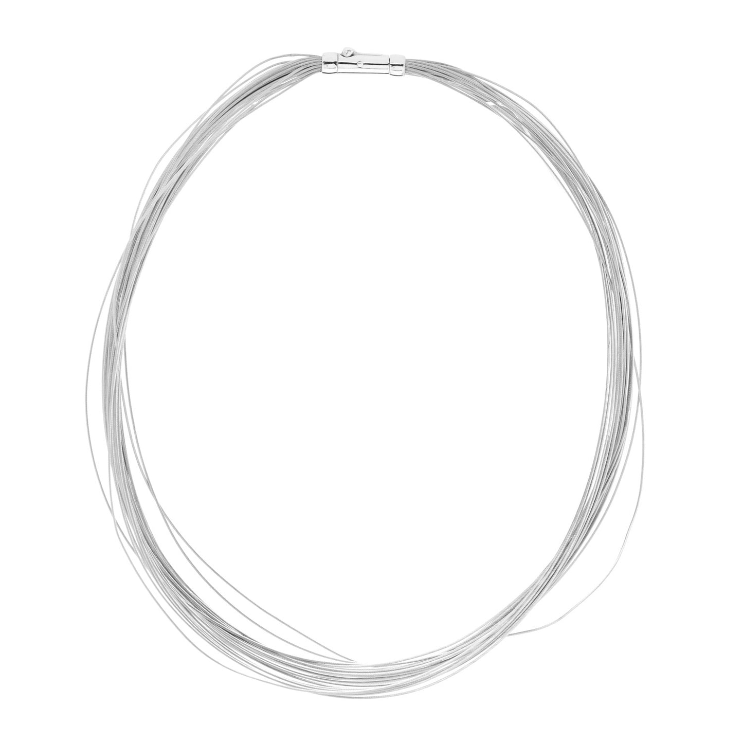 Sterling Silver Multi Strand Wire Choker Necklace