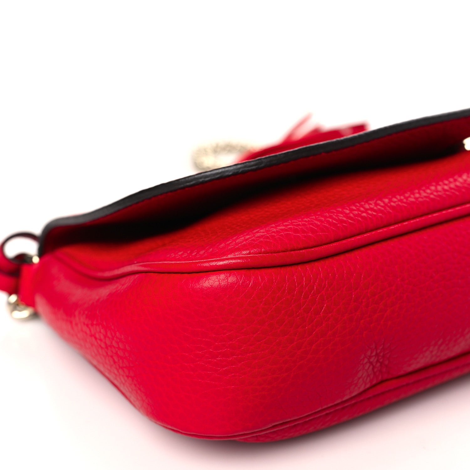 Gucci Pebbled Calfskin Medium Soho Flap Crossbody Tabasco Red 8 of 9