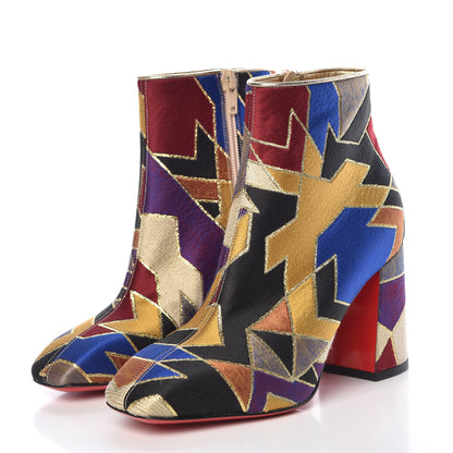 Christian Louboutin Nappa Silk Tissu Geometrique Hilconico 85 Booties 36 Multicolor 3 of 8