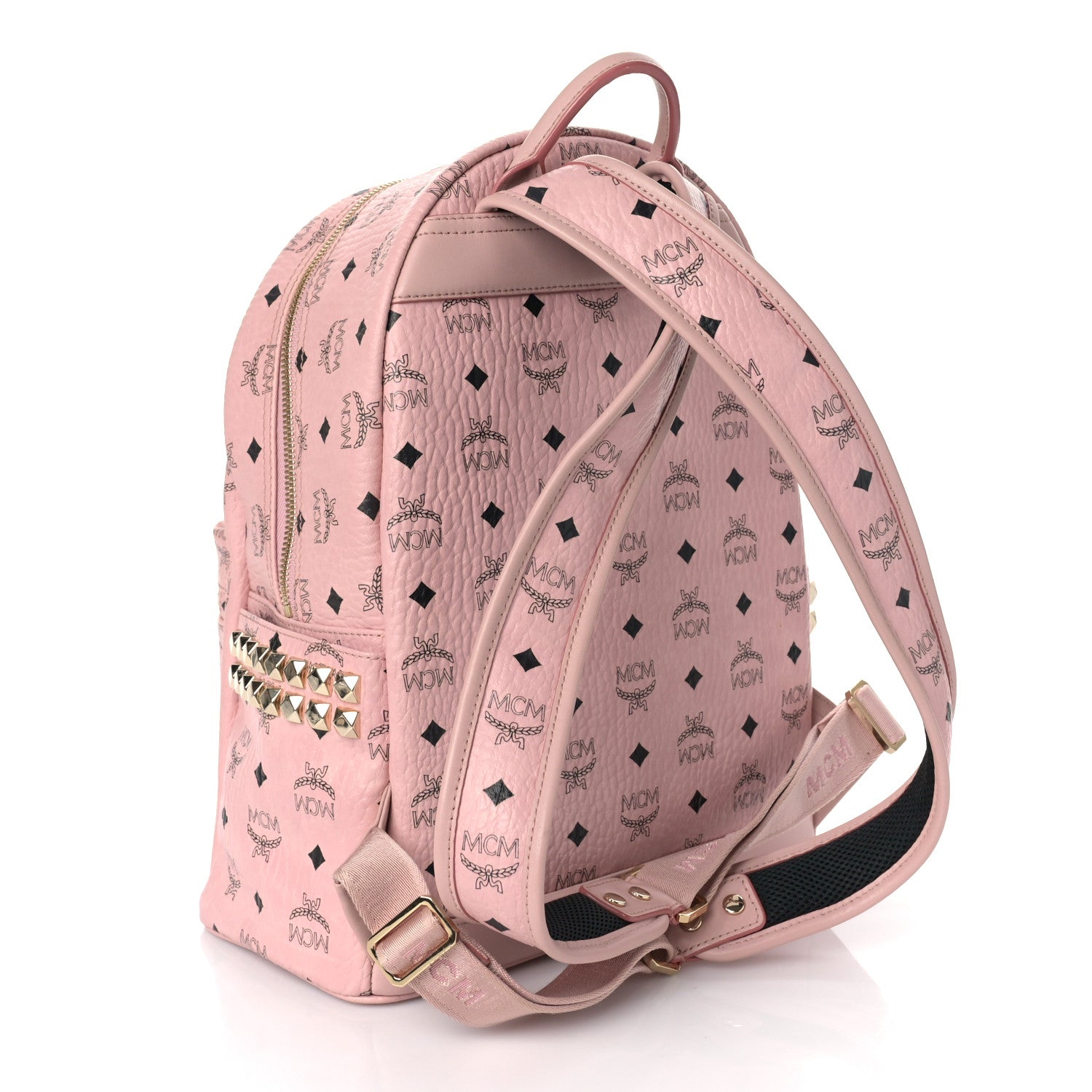 MCM Visetos Small Side Stud Stark Backpack Soft Pink 3 of 9
