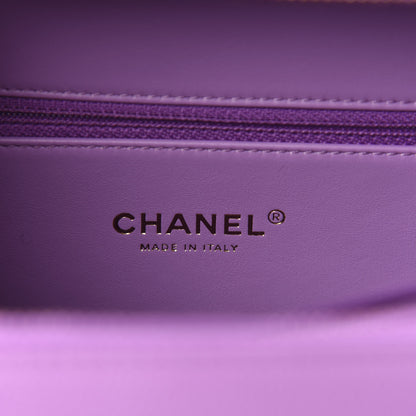 Chanel Caviar Quilted Medium CC Filigree Vanity Case Purple 6 of 10
