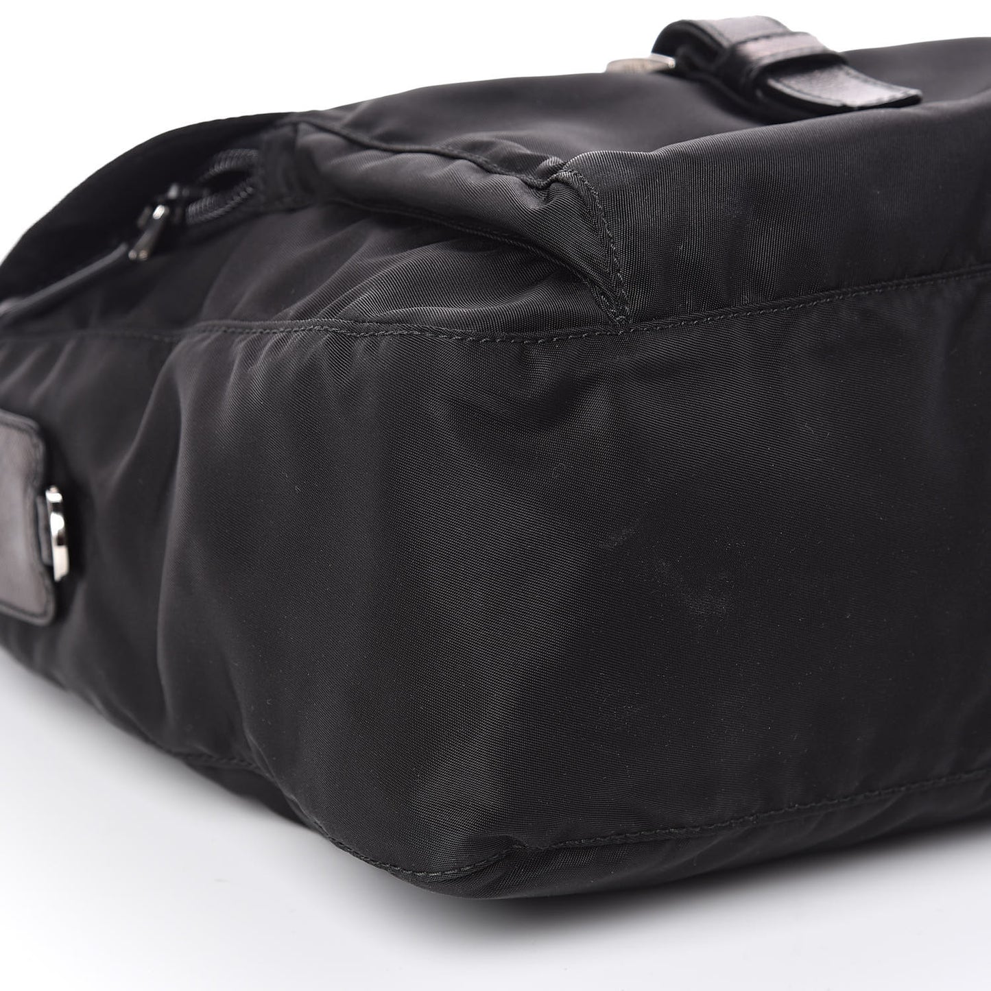 Tessuto Nylon Saffiano Messenger Bag Black