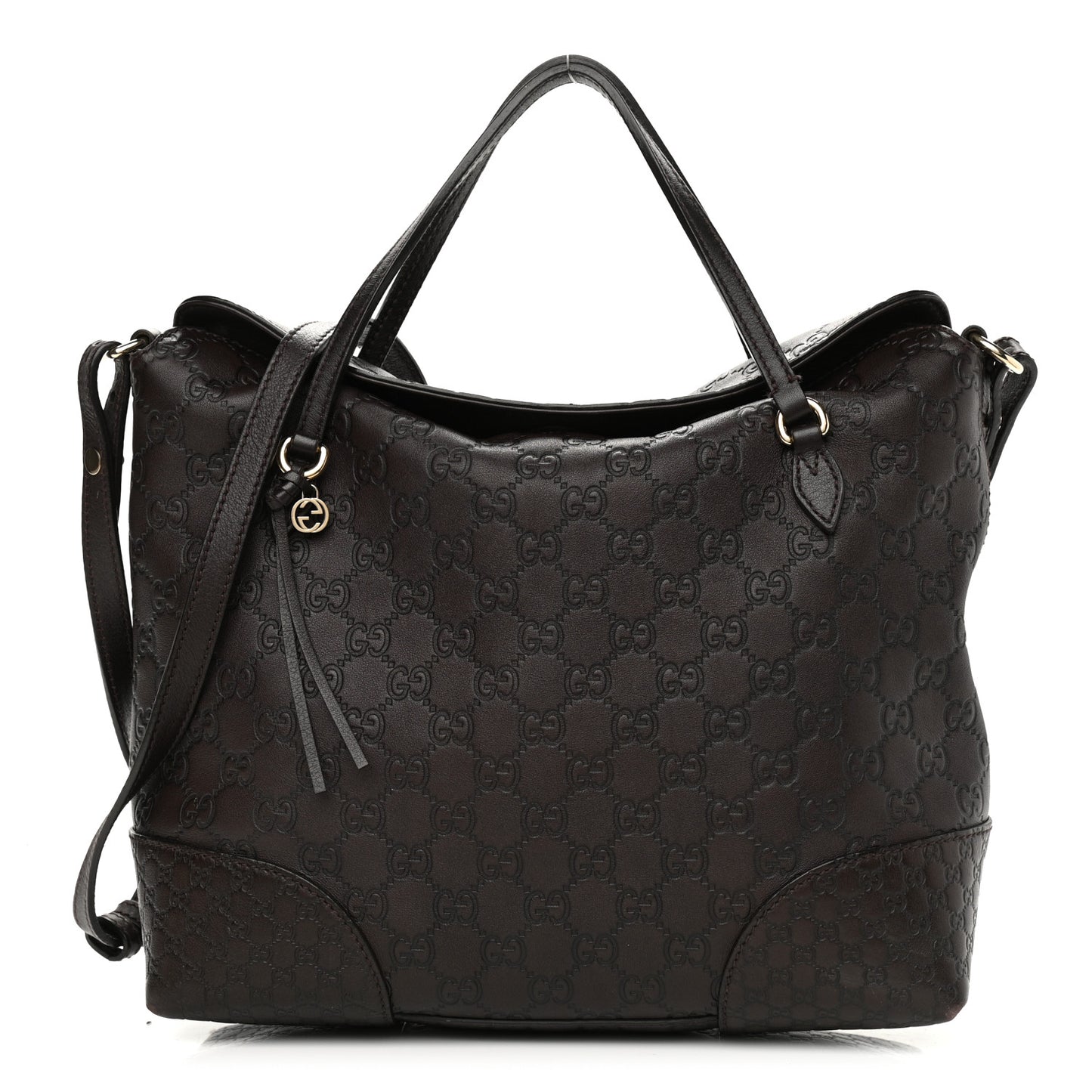 Guccissima Medium Bree Foldover Tote Chocolate