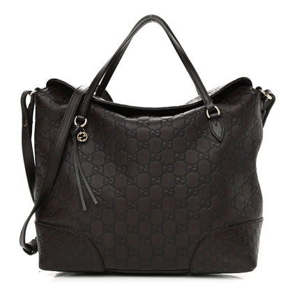Gucci Guccissima Medium Bree Foldover Tote Chocolate 1 of 11