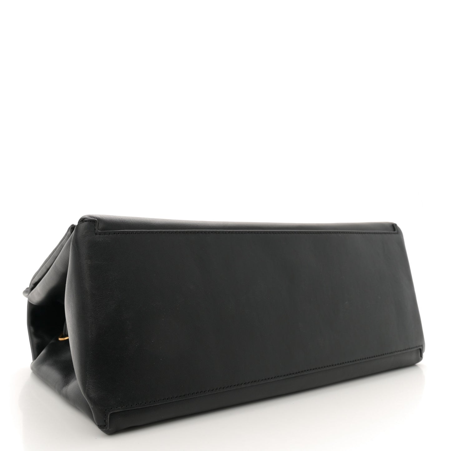 Calfskin Large Dual Shoulder Bag Black