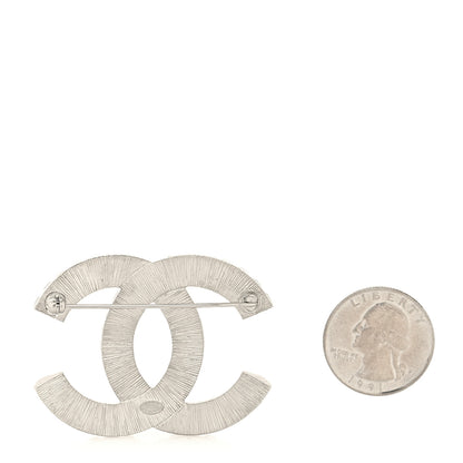Chanel Baguette Crystal CC Brooch Silver 2 of 3
