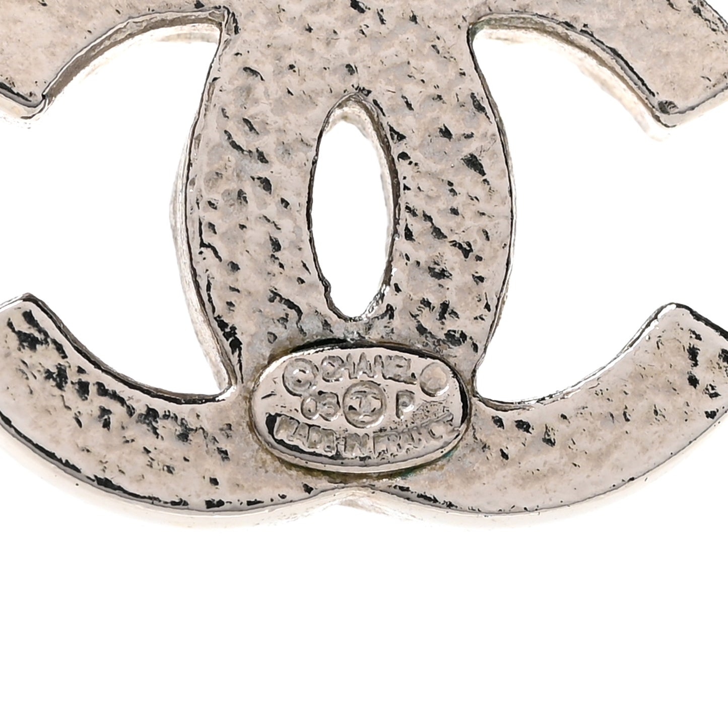 Crystal Double CC Necklace Silver Ruthenium