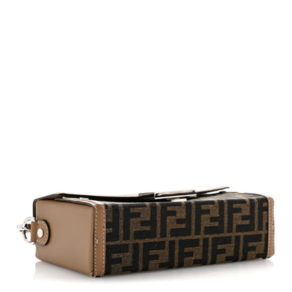 Fendi Recycled Fabric Jacquard Vitello King FF 1974 Baguette Soft Trunk Tobacco Moro Sand 4 of 12