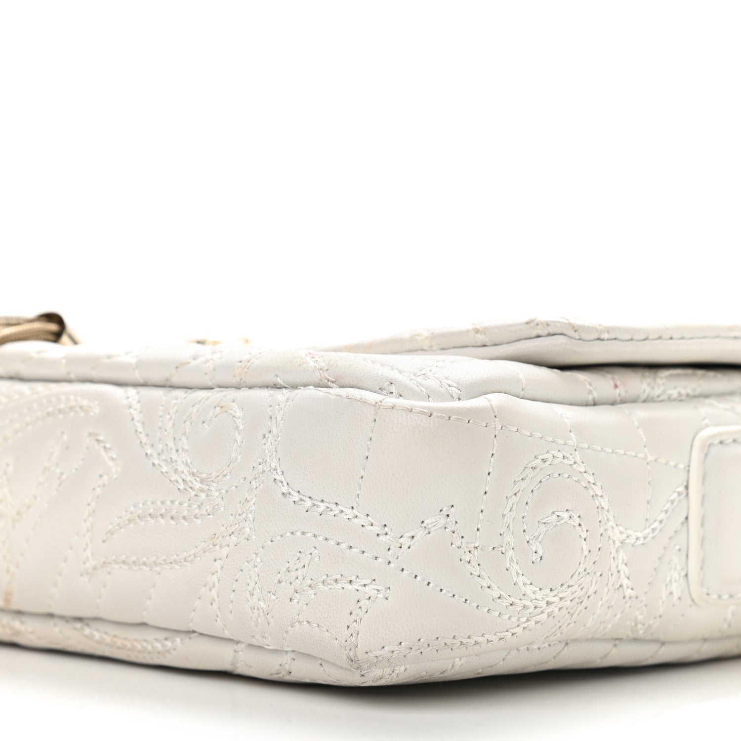 Versace Nappa Barocco Quilted Vanitas Medea Shoulder Bag White 13 of 13