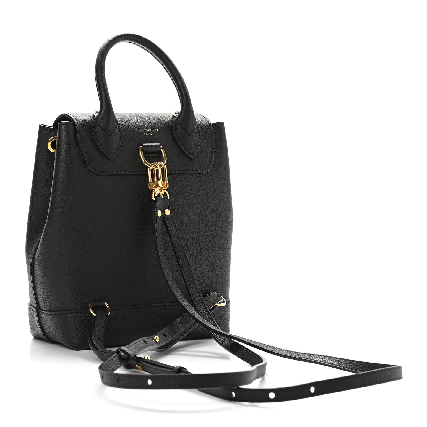 Calfskin Lockme Mini Backpack Black