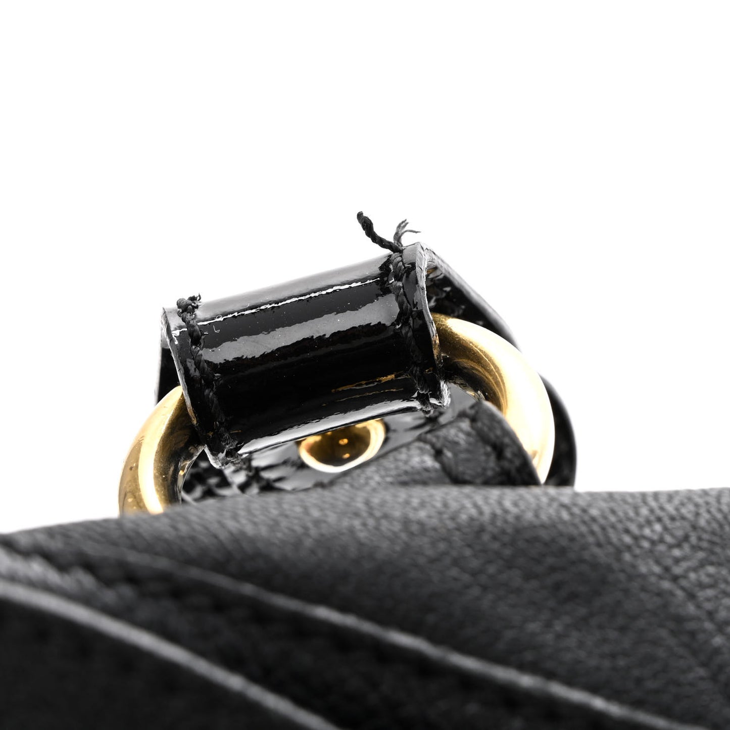 Grained Calfskin Catch Satchel Black