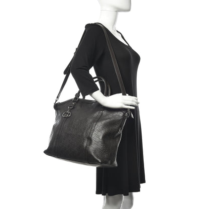 Gucci Guccissima Large GG Charm Convertible Dome Satchel Dark Brown 2 of 15