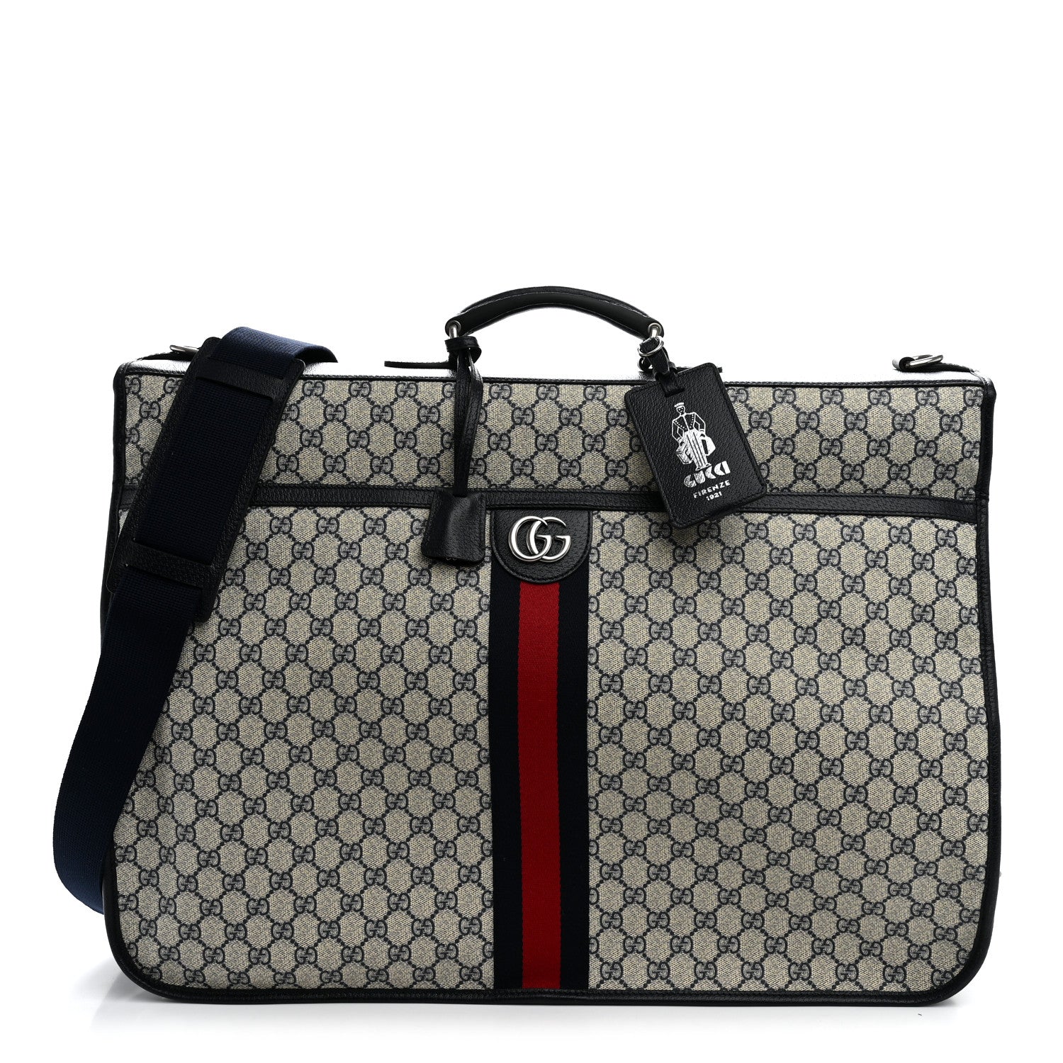 Gucci GG Supreme Monogram Web Savoy Garment Bag Beige Blue 1 of 10
