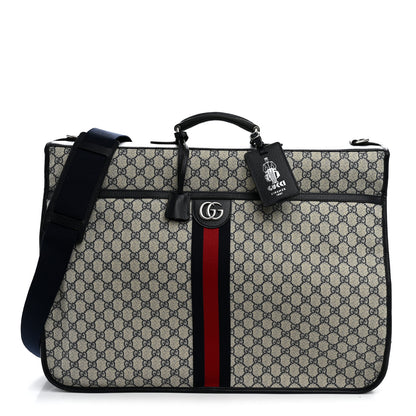 Gucci GG Supreme Monogram Web Savoy Garment Bag Beige Blue 1 of 10