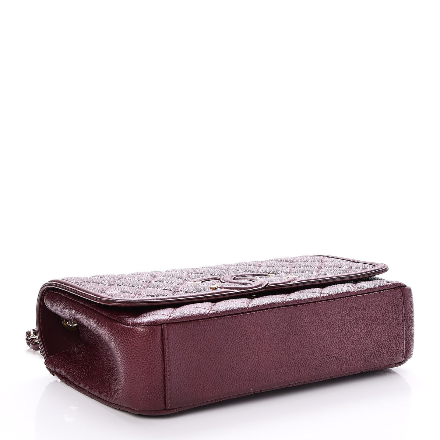 Caviar Quilted Medium CC Filigree Flap Burgundy