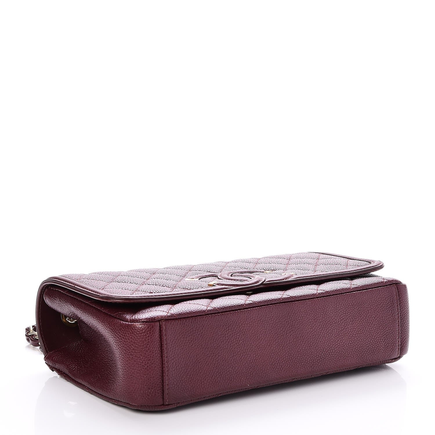 Chanel Caviar Quilted Medium CC Filigree Flap Burgundy 4 of 8
