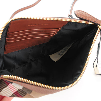 Burberry House Check Derby Peyton Crossbody Clutch Bag Tan 5 of 10