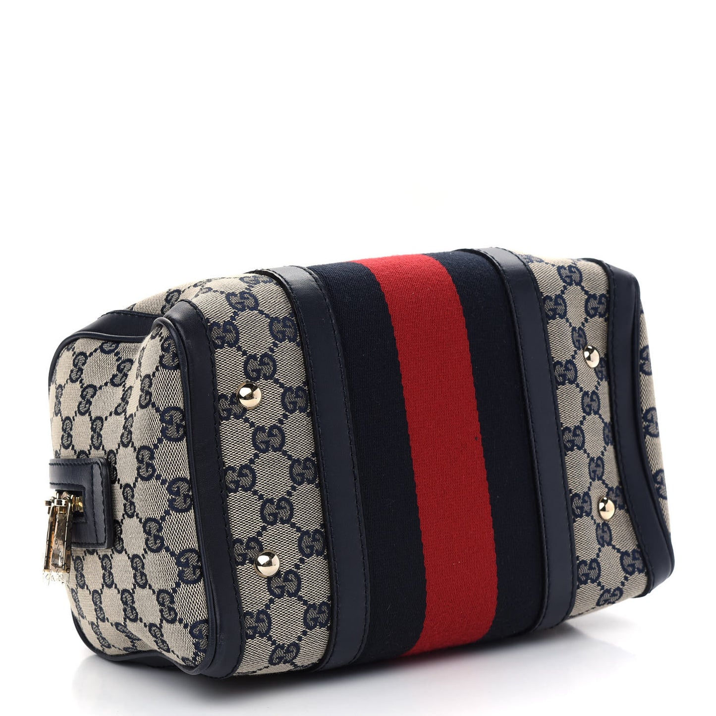 Monogram Vintage Web Small Boston Navy