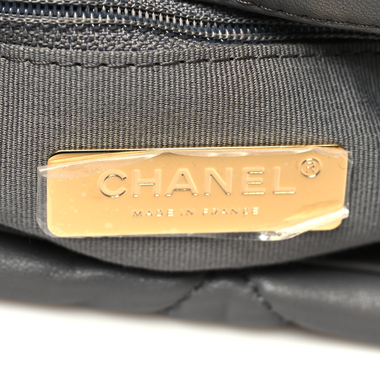Lambskin Quilted Large Chanel 19 Flap Grey