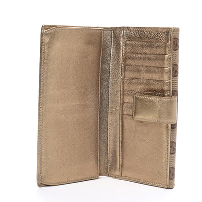 Gucci Crystal Monogram Metal Bar Continental Flap Wallet Gold 4 of 13