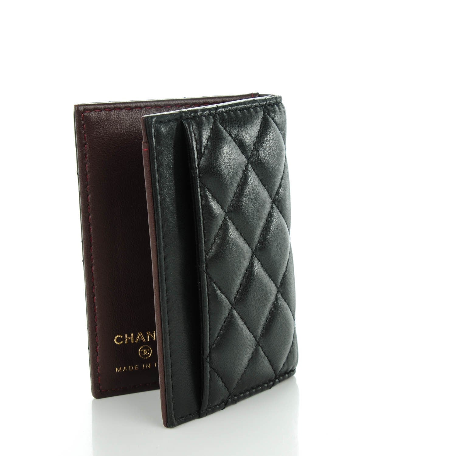Chanel Lambskin Quilted Card Holder Wallet Black 3 of 7