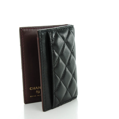 Chanel Lambskin Quilted Card Holder Wallet Black 3 of 7