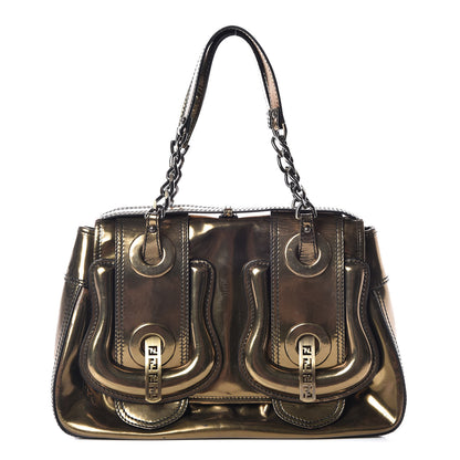 Fendi Patent Calfskin B Bag Gold 1 of 24