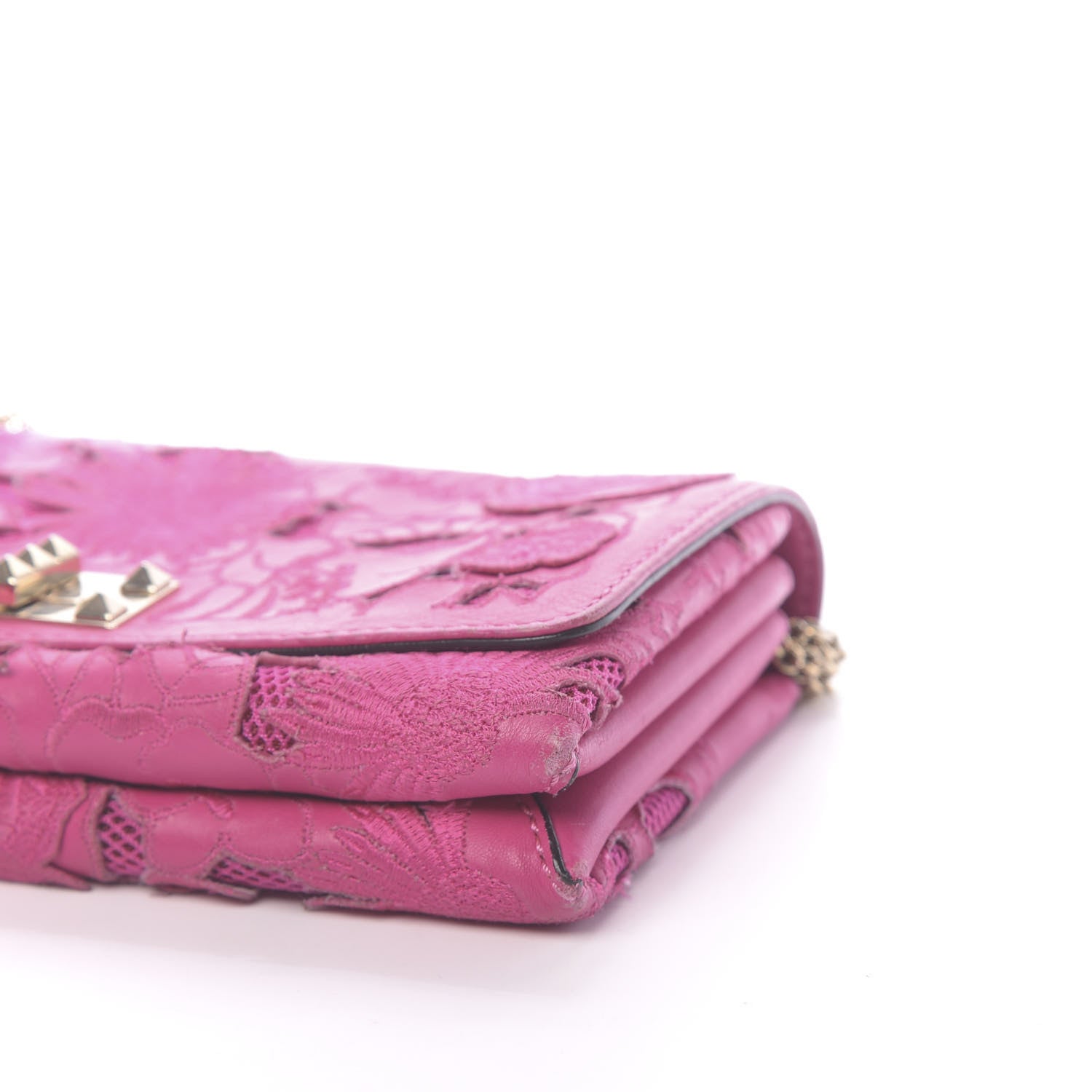 Valentino Garavani Nappa Lace Girello Flap Pop Fuxia 8 of 9