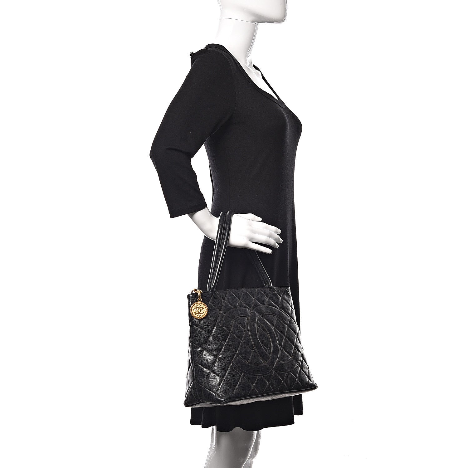 Chanel Caviar Quilted Medallion Tote Black 2 of 18