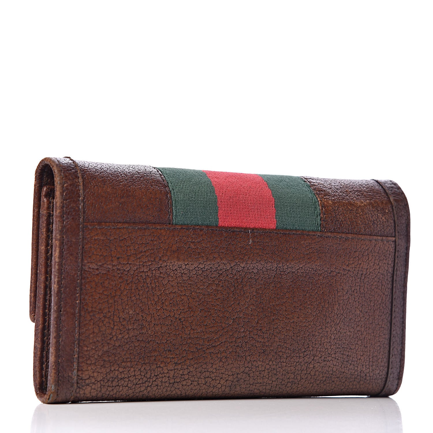 Gucci Calfskin Web Flap Wallet Brown 3 of 8