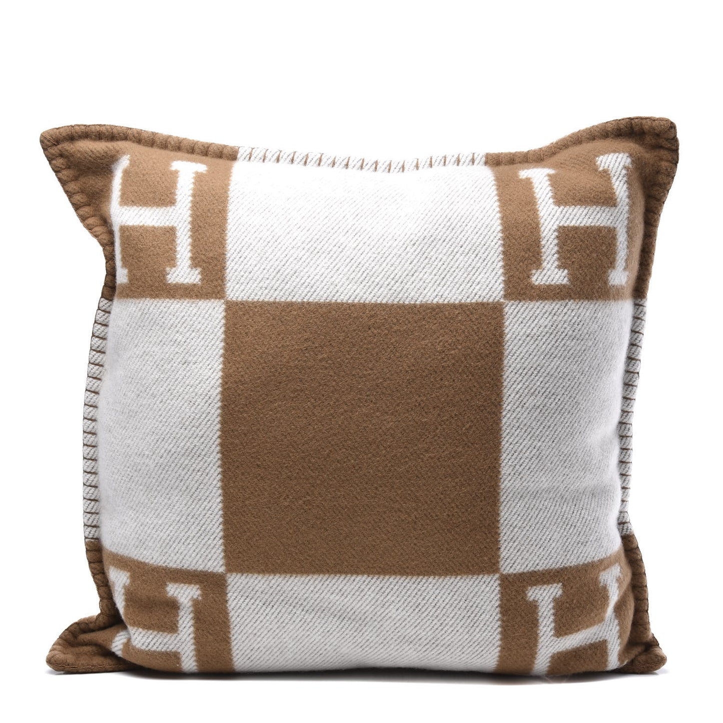Wool Cashmere Avalon Pillow PM Ecru Camel